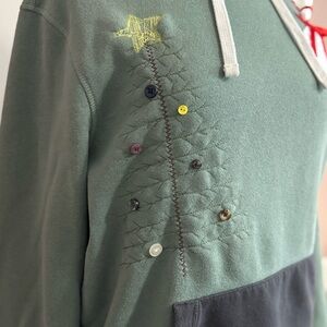 Upcycled Sonoma Holiday Hoodie – Size Medium